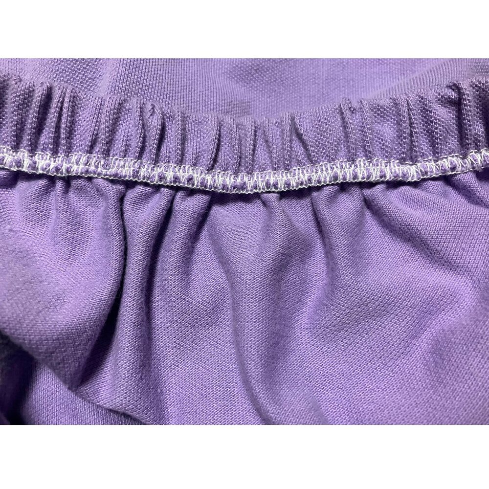 Polo Crop Top Custom Rework, Purple, Size Small (See Desc), Cinch/Elastic Bottom - Picture 9 of 10